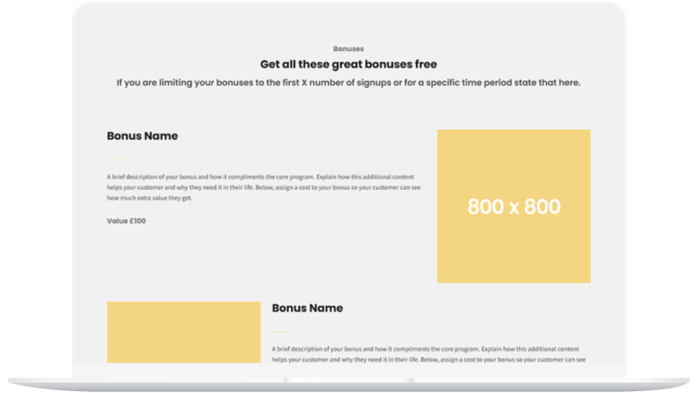 Sales Page Bonuses 1
