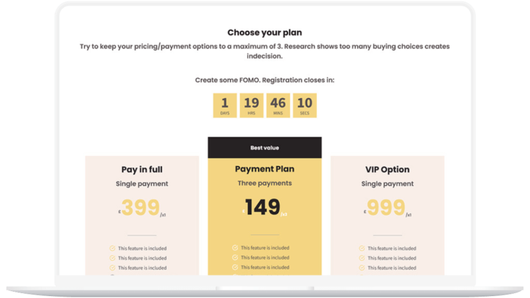 Sales Page Pricing – With Countdown 1